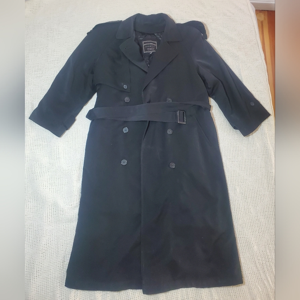 Donnybrook Authentic Rainwear Womens 12P Black Trench Coat